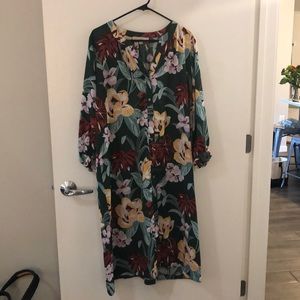 Green floral LOFT dress